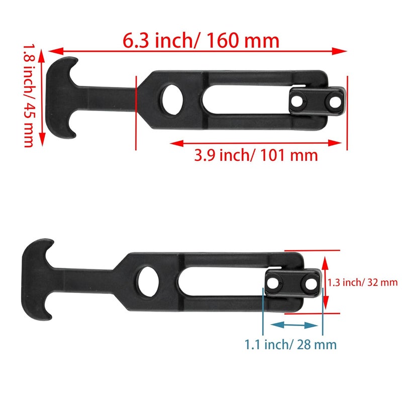 PDETVEO 6.6'' Rubber Flexible T-Handle Draw Latches, Black Rubber Hood Machine Draw Latches for Tool Box, Boat, Cooler, Golf Cart, Machine Equipment, 4pcs - Image 2
